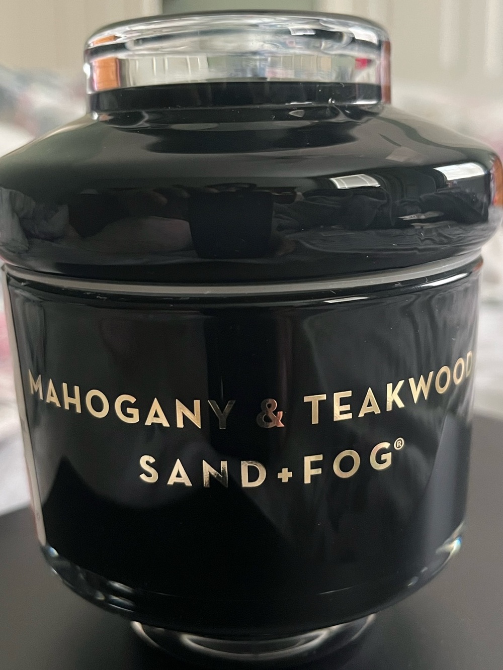 Missing a Man in Your Life?  Sand +Fog Mahogany & Teakwood Candle  -Glads Jar